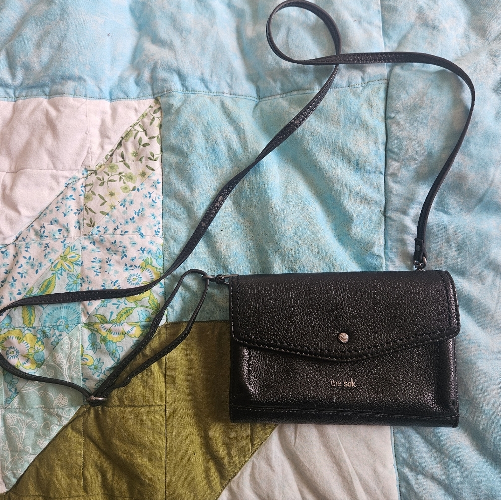The Sak Black Leather 3 In 1 Crossbody Bag